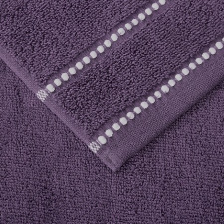 Hastings Home 6-piece Set Luxury Cotton Towel With 2 Bath Towels, 2 Hand Towels and 2 Washcloths (Eggplant/White) 143747PMH